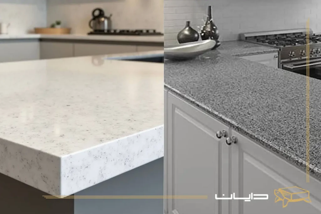 مقایسه سنگ گرانیت و کوارتز؛ کدام برای روی کابینت بهتر است؟